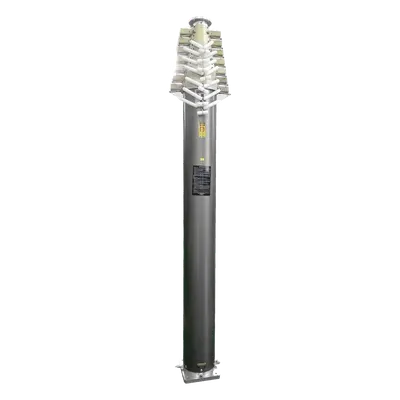 Mástil Telescópico Neumático / 15 m (49.2 ft) / Carga 15 kg / Viento 80 km/h / Aluminio 6063 / IP65