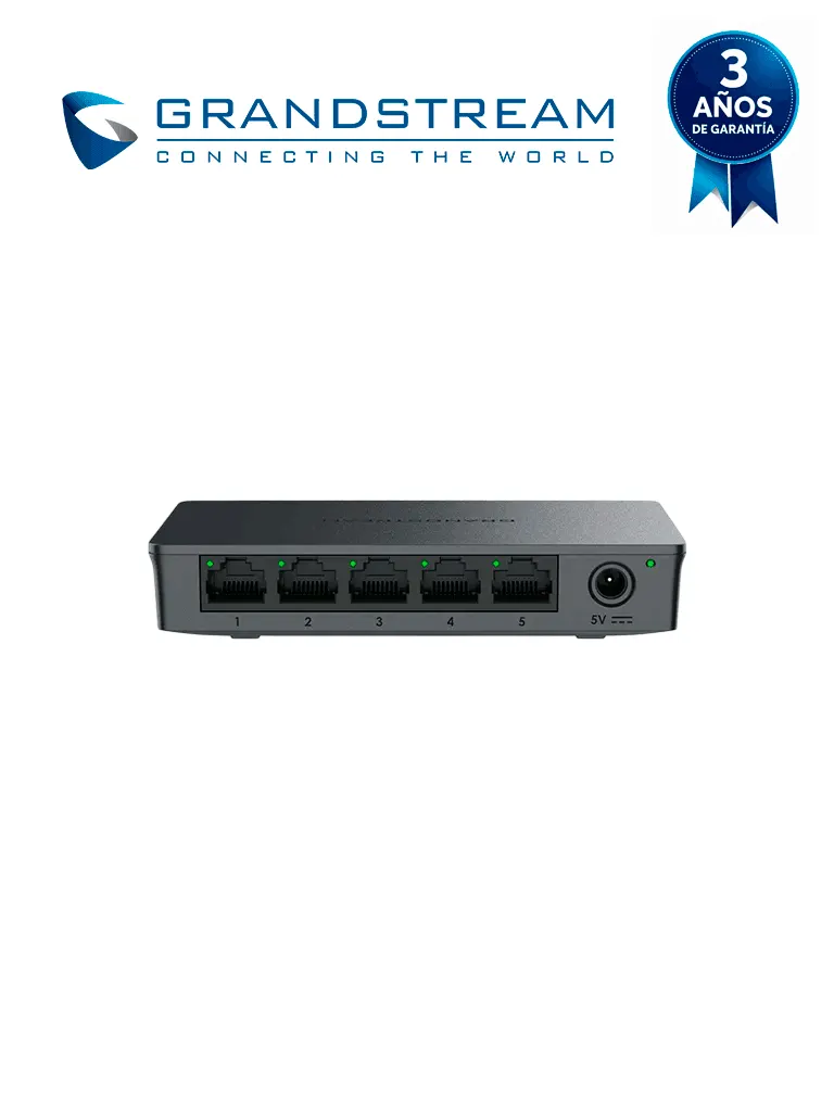 Switch Gigabit Grandstream GWN7700 de 5 puertos para redes