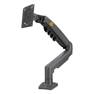 Soporte de Brazo Ajustable para Monitor / Compatible 17" - 30" / Carga hasta 9 kg / Rotación 360° / Inclinación +85° a -30° / Giro 180° / Resorte de Gas / Color Gris