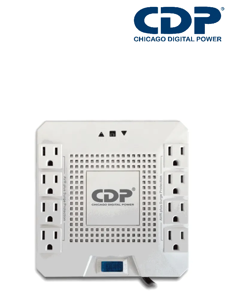 Regulador de voltaje CDP R-AVR1808 de 1800 VA con 8 tomas