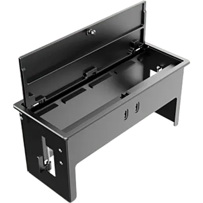Table In-Surface Connectivity Box | 4 Módulos | Diseño Minimalista | Instalación desde Arriba | Negro-RAL 9011 | 242 x 99.5 x 113 mm (9.52 x 3.91 x 4.45 in)