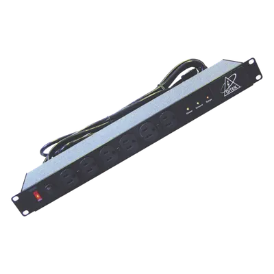 Protector de Rack 1U / 12 Salidas NEMA 5-15P / 120 VCA 15 A / Supresión EMI/RFI / 90 kA / 1.58 x 3.74 x 17.01 in