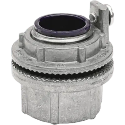 Conector Meyers de Aluminio de 2" con tornillo de puesta a tierra, disponible para Áreas Peligrosas Clase 1 División 2 de acuerdo con NEC 501.10, NEMA 3, 3R,4, 12.