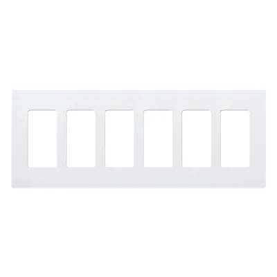 Placa de Pared Decoradora / 6 Espacios / Sin Tornillos Visibles / Blanco Brillante / Perfil 7.6 mm