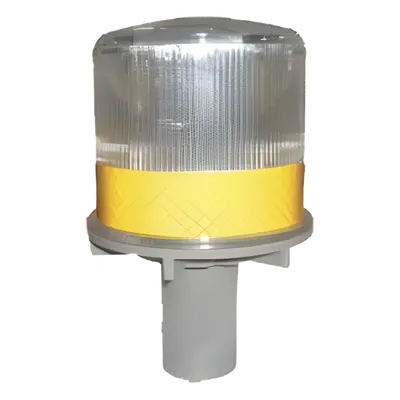 Luz solar de advertencia / LED ámbar / Panel 0.3W / Respaldo 120h / 0.59 lb