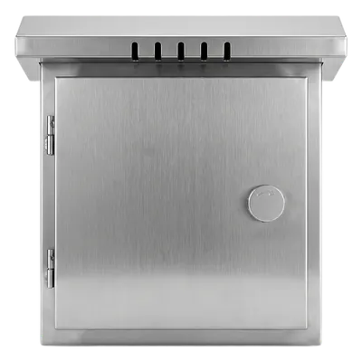Gabinete para Exteriores de Acero Inoxidable SUS201 / Cilindrico con Techo Inclinado / Ø305 x 195 x 315 mm (12.0 x 7.7 x 12.4 in) / Cerradura con Llave de Seguridad / Compatible con Postes XGAPOLE