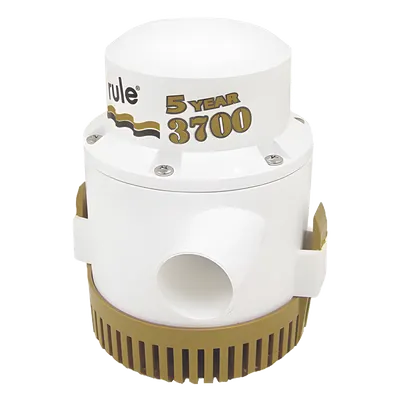Bomba sumergible de achique / 3700 GPH / 12 VCD / Motor compacto / Eje acero inoxidable / Protección térmica TCO