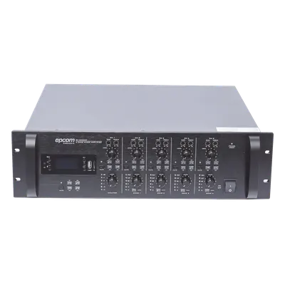Mezclador Amplificador de Audio - 4 zonas de 240W RMS Hasta 960W | 4 Canales | 5 Entradas | MP3 Tuner USB/SD | 1 Entrada de Micrófono 