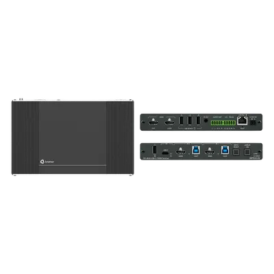 Auto-Switcher | 1 USB-C + 2 HDMI/USB Inputs | HDMI Output | USB 3.2 Switching | 4K@60Hz | HDCP 2.3 | PoE | MegaTOOLS Enclosure