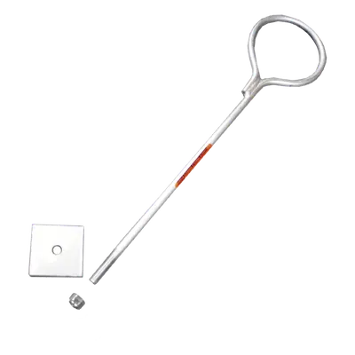 Ancla de Losa o Pared / Varilla 1/2" (12.7 mm) / Longitud 90 cm (2.95 ft) / Argolla 14 cm / Galvanizado Electrolítico / STZ30