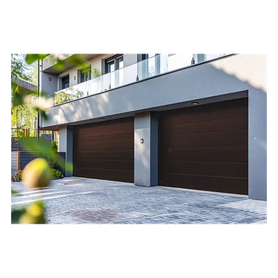 Puerta de Garage D / Alta calidad / 8x9 pies / 1 3/4" Aislante Termico / Estilo Americana / Imitacion Madera / BLACK WALNUT .