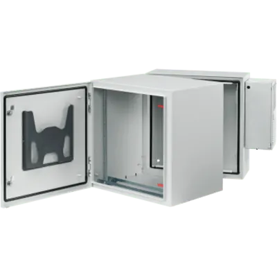 Gabinete ProTek Doble Bisagra / Puerta Sólida con AC / 36x24x28 in (922x600x710 mm) / Acero Pintado RAL 7035 / NEMA 4 4X 12 / IP66 IK10