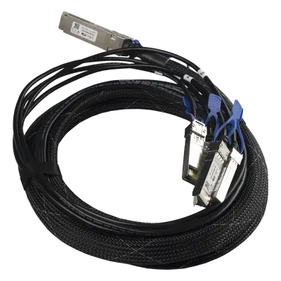 Cable de conexión breakout / 100G QSFP28 a 4x25G SFP28 / 40G QSFP+ a 4x10G SFP+ / 3m (10 pies)