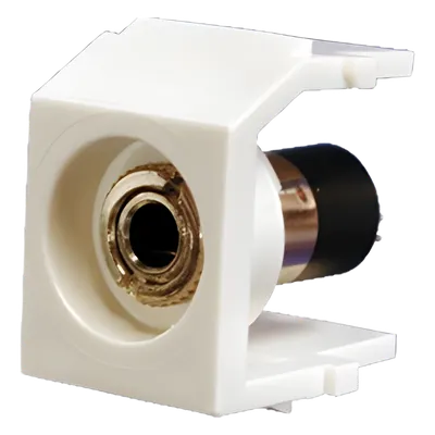 Módulo Acoplador NetKey Estéreo de 3.5mm (1/8), Tipo Keystone, Para Soldar, Color Blanco Mate
