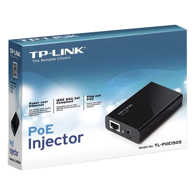 Inyector PoE TP-Link TL-POE150S de 15.4 W y dos puertos Gigabit