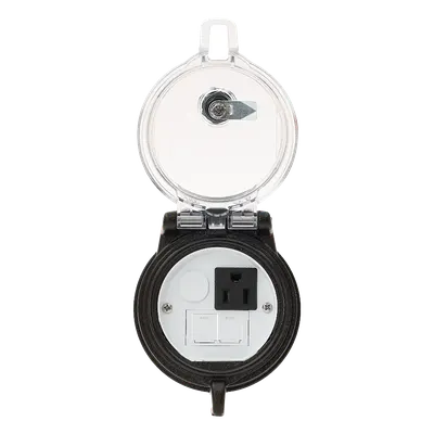 Dispositivo Circular de Puertos de Acceso a Datos / 2 Espacios Mini-Com / Receptáculo NEMA 5-15R / IP66 / 3" de Diámetro