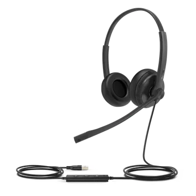 Auriculares binaurales Yealink UH34 Dual UC con conexión USB-A