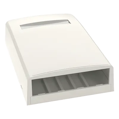 Caja de Montaje en Superficie / 4 Puertos Mini-Com / ABS / Blanco Mate / 73.6 x 27 x 114.3 mm