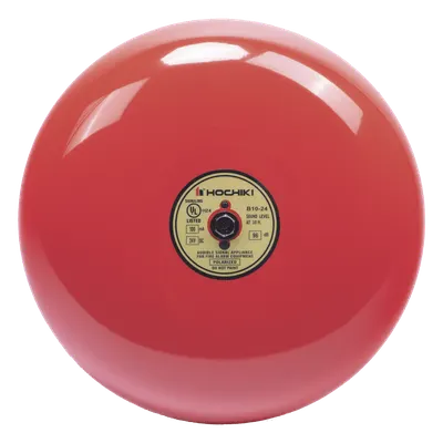 Campana de alarma de incendio / 10 pulgadas (25.4 cm) / 24 VCD / 96 dB / Listado UL / Uso exterior con caja HC-BB-1