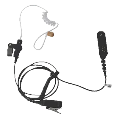 Micrófono de Solapa con Audífono / Tubo Acústico Transparente / PTT Integrado / Cable Reforzado de Poliuretano / Compatible Motorola HT/PRO/MTX/PTX