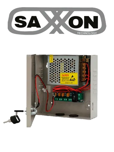 SAXXON SX5A4CH - Fuente de Poder Profesional 12 VCD / 5 Amperes / 4 Canales / 1.1 Amperes por Canal / Protección contra Sobrecargas / Led Indicador de Funcionamiento