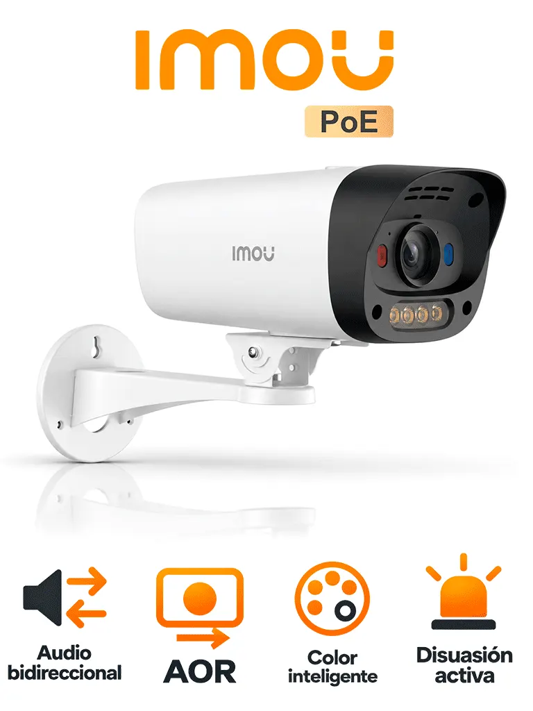 Cámara IP Bullet IMOU POE IPC-PS5EN-3V0 de 3 MP con visión a color