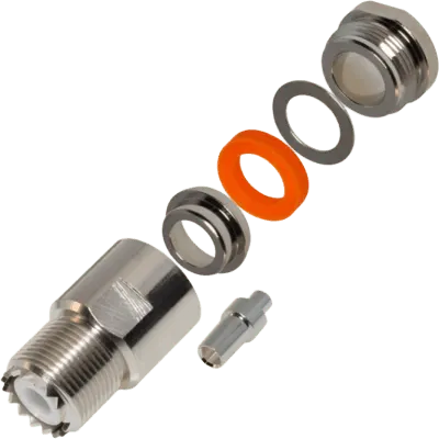 Conector UHF hembra RF Industries RFU-520-I para cable coaxial de 50 ohm