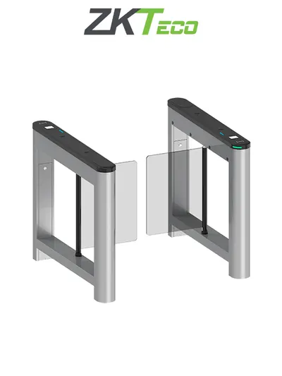 ZKTECO SATURNS1000 - Barrera Peatonal Tipo Swing Bidireccional / Equipada con un motor DC brushless / Hasta 3 millones de ciclos / Acero SPCC laminado en frío / Vidrio templado 2.5D
