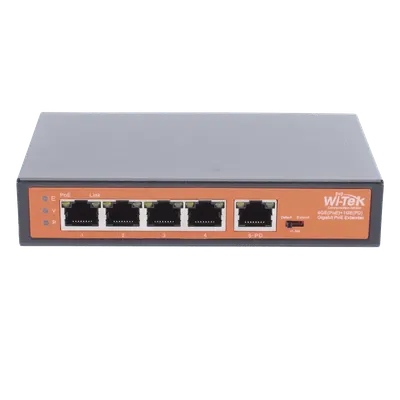 Extensor PoE WI-TEK WIPE51G con 4 salidas Gigabit de hasta 30 W