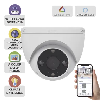 Cámara domo Wi-Fi EZVIZ CS-H4 2K con visión nocturna a color