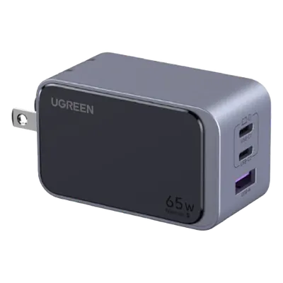 Cargador de Pared / 65W / 3 Puertos / 2 USB-C + 1 USB-A / GaN II / PD3.0 / QC4.0 / PPS2.0 / Enchufe Plegable US