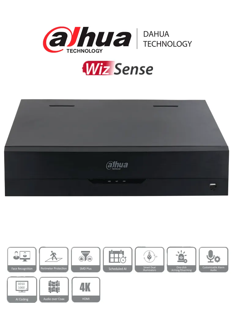 DVR Dahua DH-XVR5432L-4KL-I3 con WizSense y 4 bahías para HDD