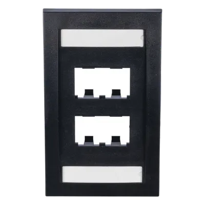 Placa de pared PANDUIT CFPE4BLY Mini-Com de 4 puertos, negra