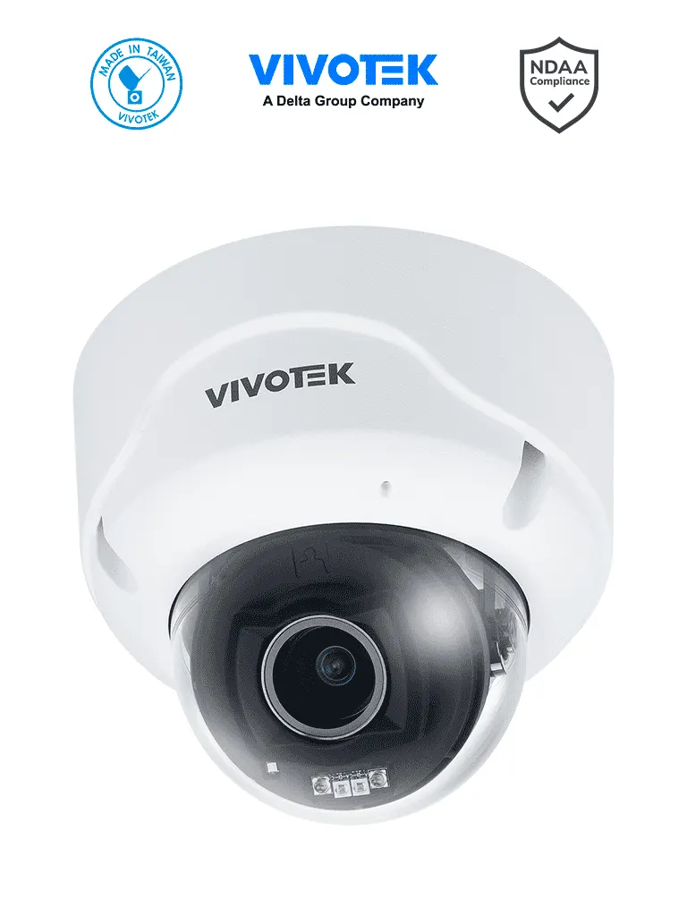 VIVOTEK FD9389-EHTVL-V3 - Cámara IP domo exterior 5 MP, IR 40mts, Real Sight Engine IA, WDR Pro, Micrófono Integrado, Lente varifocal 2.8-12mm, Protección IP66, IK10, NEMA 4X, Ciberseguridad Trend Micro, IA Deep Search, IA Smart VCA, NDAA