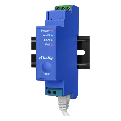 Relevador inteligente Shelly Pro 1 con contacto seco y Ethernet
