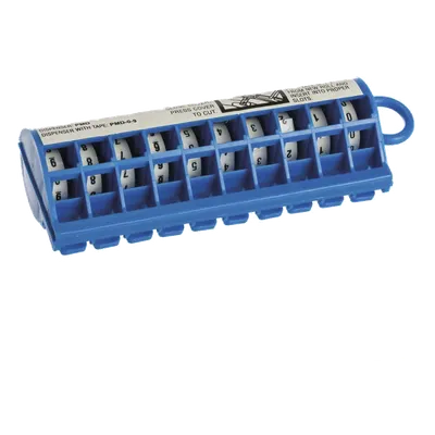 Dispensador de Etiquetas Marcadoras / Rollo Pre-Impreso 0-9 / 2.4 m (7.87 pies) / Poliéster Blanco