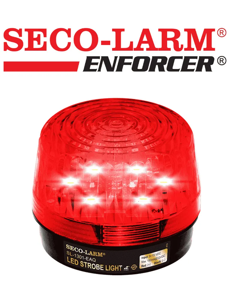 Luz estroboscópica LED SECO-LARM SL-1301-EAQ/R roja para alarmas