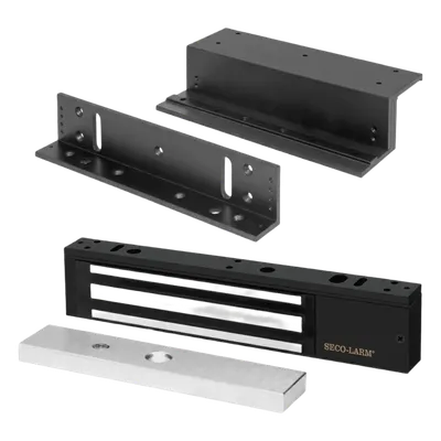 Kit de Control de Acceso / Chapa Magnética 600 lbs (272 kg) / Montaje Z y L / Aluminio Anodizado / LED Bicolor / UL / Interior