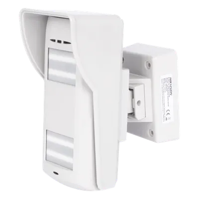 Detector Dual-Tech Inalámbrico para Exterior / Microondas + 2 PIR / Inmunidad Mascotas 35 kg / Baterías Litio 3V 4700 mAh / Montaje Ajustable 45°