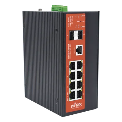 Switch Industrial Administrable Gigabit con 2 Puertos PoE bt + 6 Puertos PoE af/at o 24 V Pasivo + 2 SFP Gigabit, 240 W