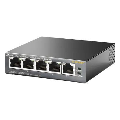 Switch PoE TP-Link TL-SF1005P de 5 puertos con alcance extendido