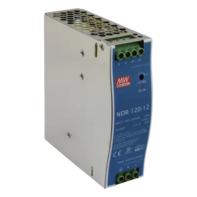 Fuente de poder industrial MEANWELL NDR-120-12 de 12 Vcc y 10 A