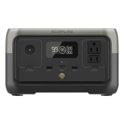 Estación de Energía Portátil / 256 Wh / 2 AC 300 W (Pico 600 W) / Carga Rápida 60 min / Solar 110 W / Wi-Fi y Bluetooth