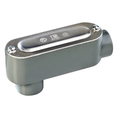 Caja de registro tipo LB RAWELT OLB-0088C de aluminio, 3/4”