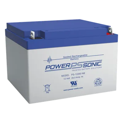 Batería de respaldo POWER SONIC PS-12260-NB2 de 12V y 26Ah
