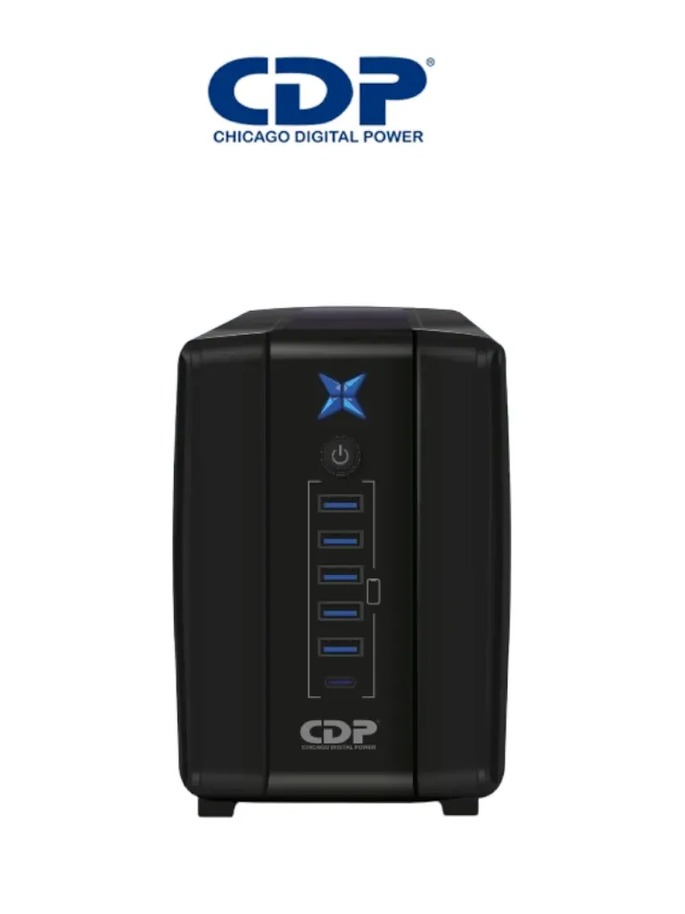 No Break UPS CDP R-UPR1008 de 1000 VA y 500 W con 8 tomas