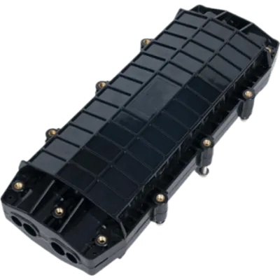 Caja de Distribución de Fibra Óptica Horizontal / 48 Empalmes / IP68 / 4 Entradas / 4 Salidas / Bandejas Giratorias / Curvatura 40 mm