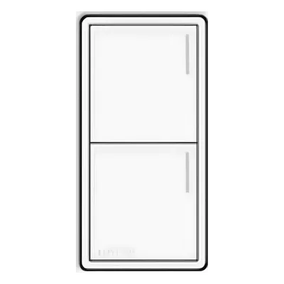 Botonera híbrida Sunnata RF / 2 botones / dimmer integrado 120 V / retroiluminada / acabado blanco / RadioRA 3