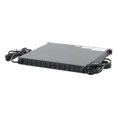 PDU ATS / Transferencia 10 ms / 10 Salidas NEMA 5-15R / NEMA 5-15P 15 A 120 Vca / Rack 19 in 1U / LCD