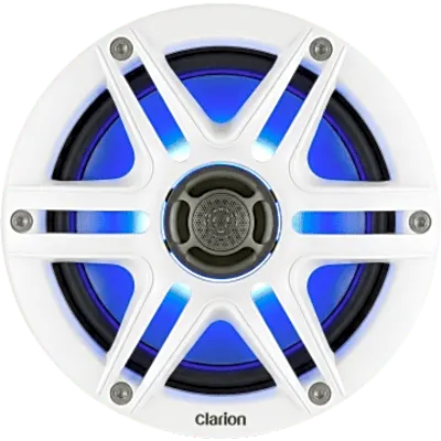 Par de Altavoces náuticos Clarion® CMS Coaxial 6.5" / 30 W RMS / 4 ohm / 87 dB / 55 Hz-20 kHz / LED RGB / Montaje 5.00"-5.25"